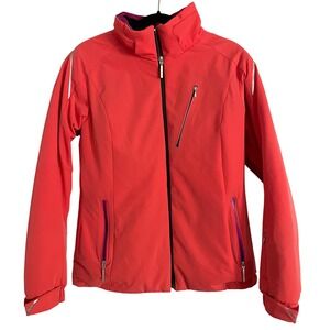 Descente Heat Ski Jacket Womens 10 Med Coral Full Zip Winter Coat Pink